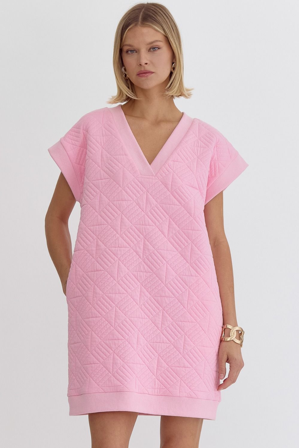 Pink Textured Dress