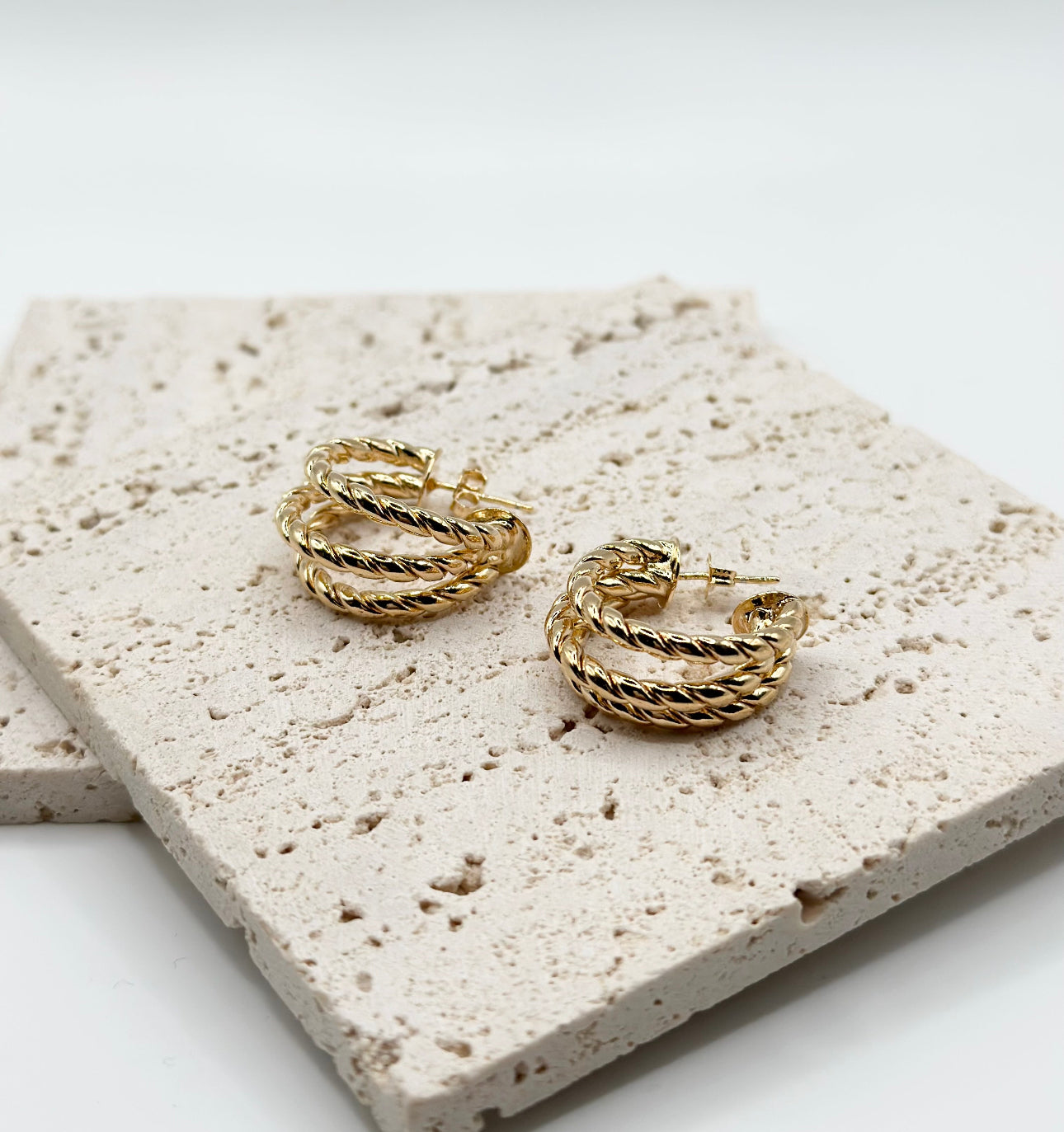 Braided Hoops (18K Gold Filled)