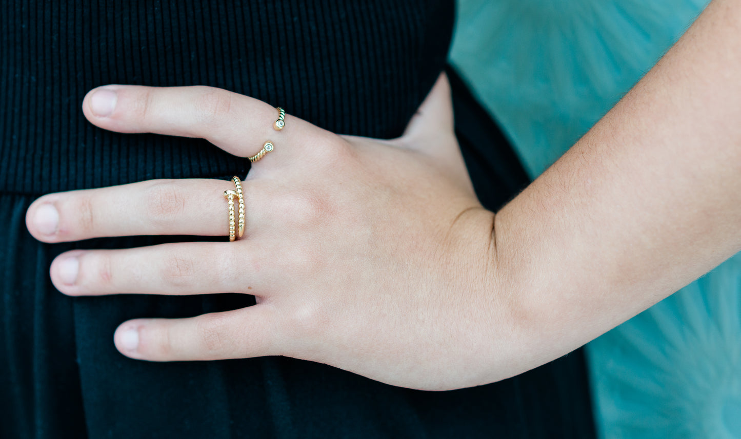 CZ Twisted Ajustable Ring