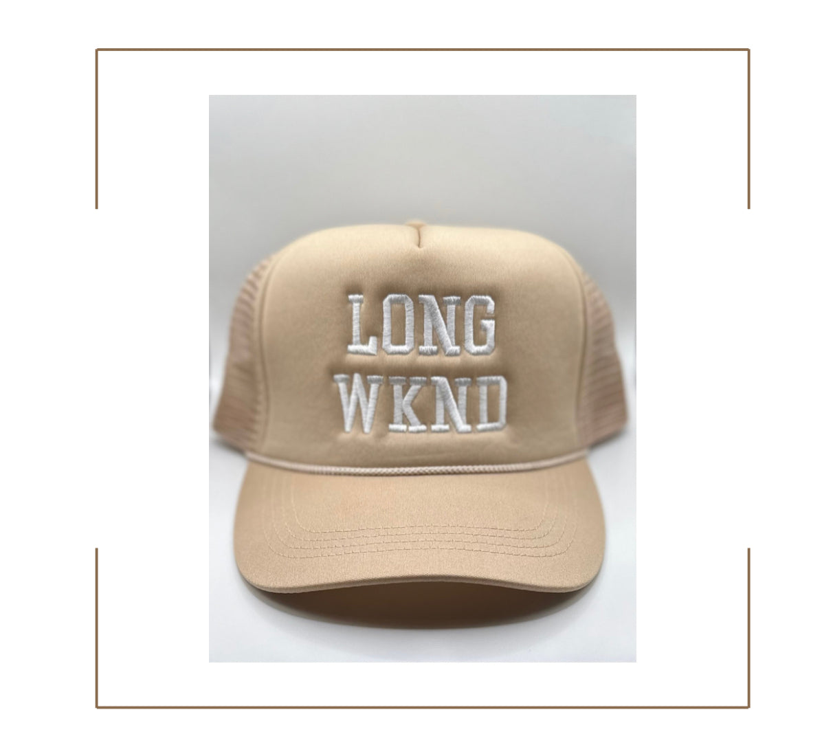 Long Wknd Foam Trucker Hat Tan