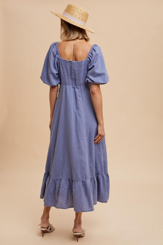 Indigo Linen Dress