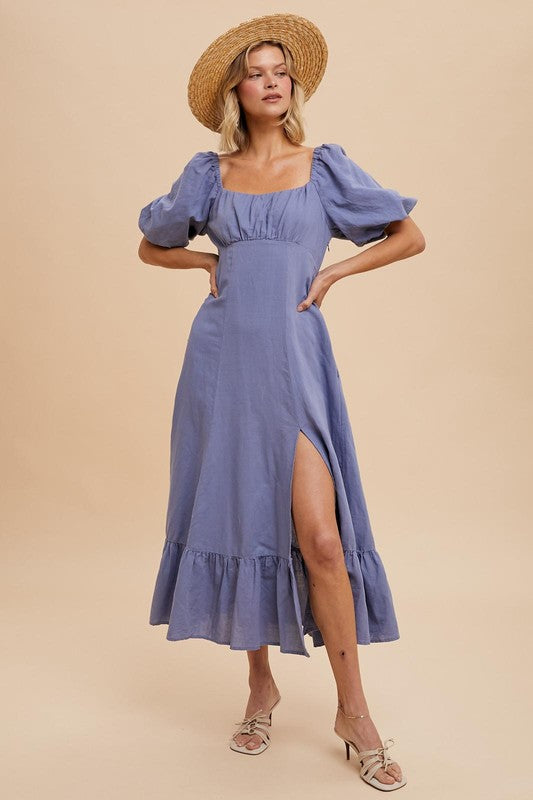 Indigo Linen Dress