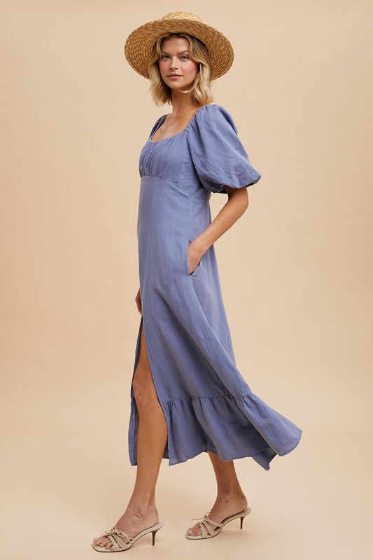 Indigo Linen Dress