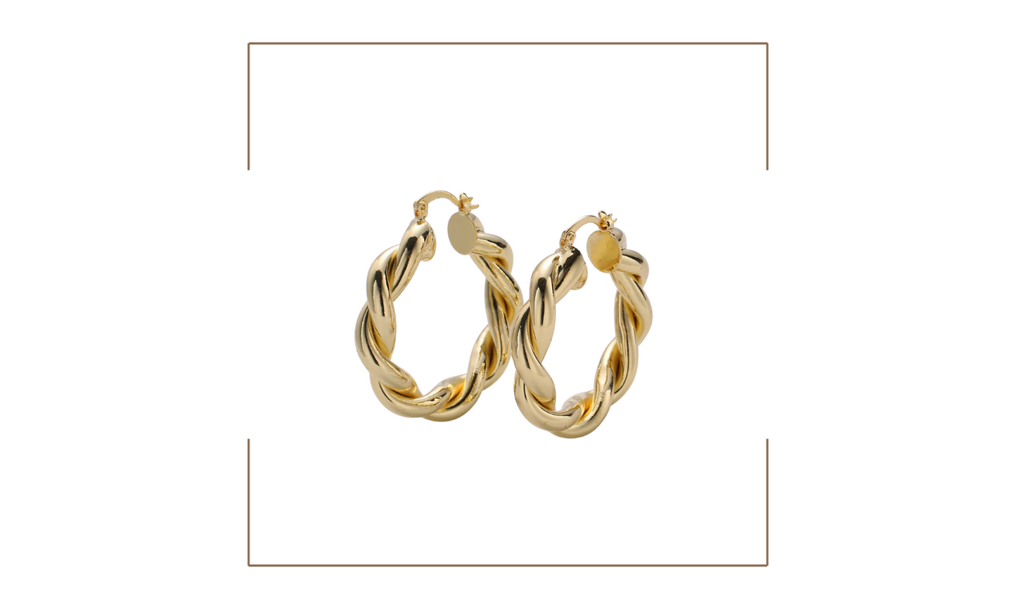 Twisted Hoop Earrings (14K Gold Filled)