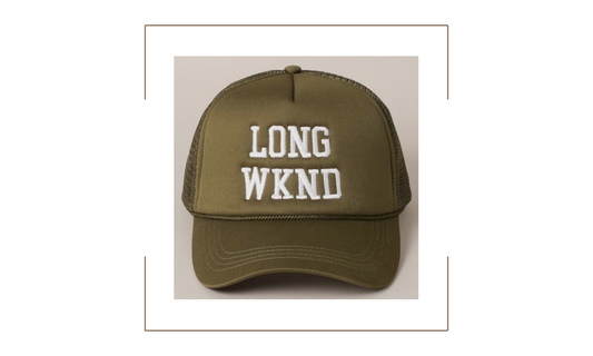 Long WKND Foam Trucker Hat Olive