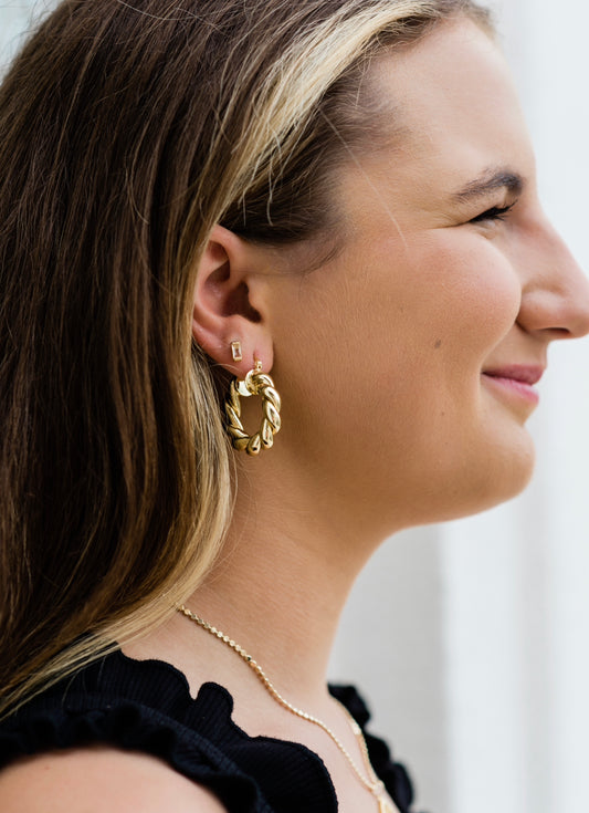 Twisted Hoop Earrings (14K Gold Filled)