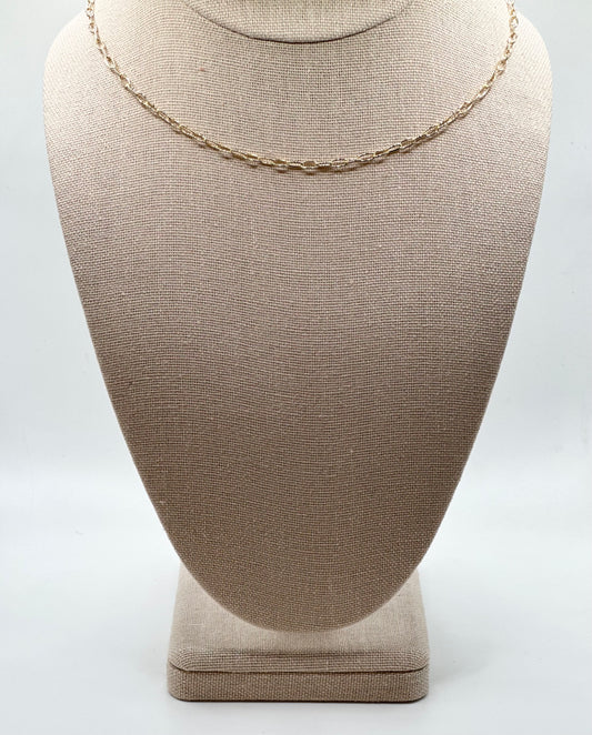 Cable Link Chain Necklace(18K Gold Filled)