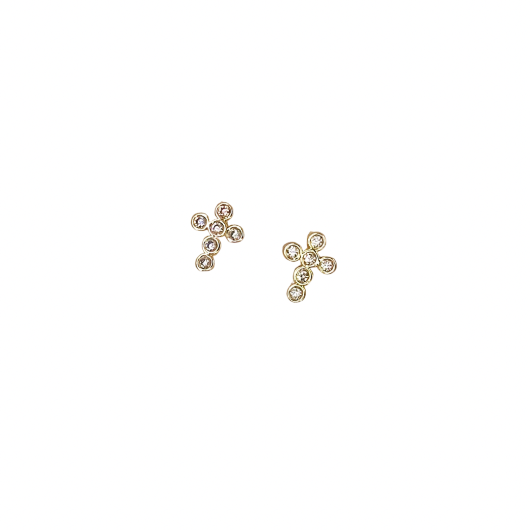Mini Cross Earrings (18K Gold Filled)