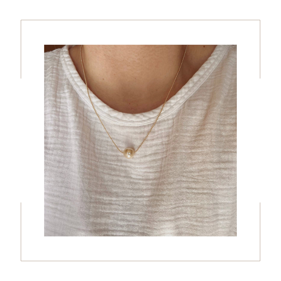 Chloe Pearl Necklace(18K Gold Filled)